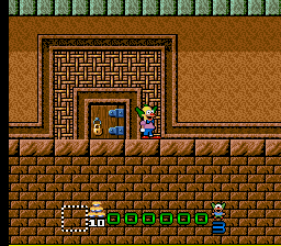 Krusty's Super Fun House (SNES) screenshot: I need to pick a door but this one's locked.