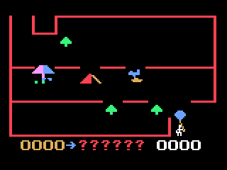 Loony Balloon (Odyssey 2) screenshot: A game starts.