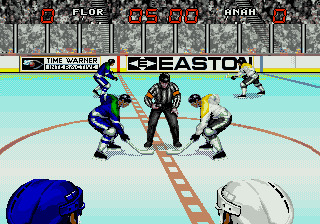 Wayne Gretzky and the NHLPA All-Stars (Genesis) screenshot: Face-off