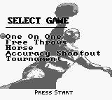 NBA All-Star Challenge (Game Boy) screenshot: Select game.