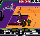 NBA in the Zone 2000 (Game Boy Color) screenshot: Fly to the sky.