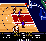 NBA in the Zone 2000 (Game Boy Color) screenshot: 3 points
