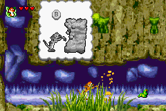 Disney's The Lion King 1 ½ (Game Boy Advance) screenshot: Digging his way through