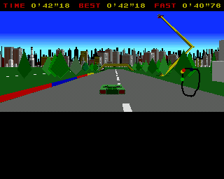 Leading Lap MPV (Amiga) screenshot: Closer third person view (AGA)