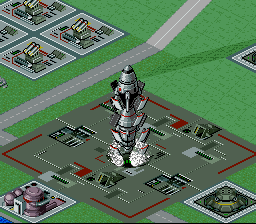 Metal Marines (SNES) screenshot: The ICBM is the ultimate weapon and cannot be defended against. However it is expensive both to build and to launch