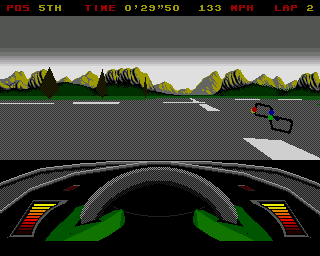 Leading Lap MPV (Amiga) screenshot: This track has an intersection