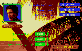 Freedom: Rebels in the Darkness (Atari ST) screenshot: Character stats adjustment (French version)