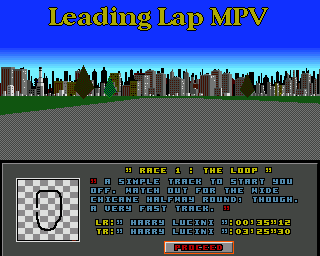 Leading Lap MPV (Amiga) screenshot: First track