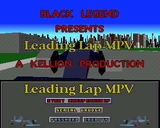 Leading Lap MPV (Amiga) screenshot: Main menu