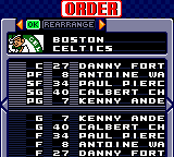 NBA in the Zone 2000 (Game Boy Color) screenshot: Order
