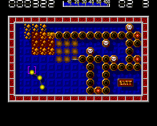 Mega Motion (Amiga) screenshot: Bombs set of chain reactions