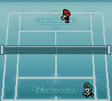 Mario Tennis (Game Boy Color) screenshot: Players going to their positions