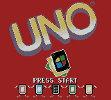 Uno (Game Boy Color) screenshot: Title screen