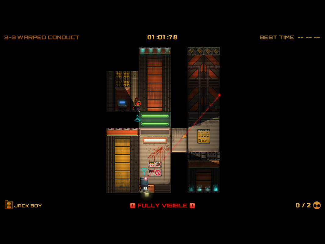 Stealth Inc. 2: A Game of Clones (Windows) screenshot: You can take control over enemies with the Jack Boy.