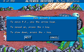 Altered Destiny (Amiga) screenshot: Help screen