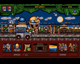Hillsea Lido (Amiga) screenshot: Busy promenade