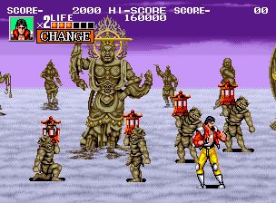 Sengoku (Neo Geo) screenshot: Statues enemies