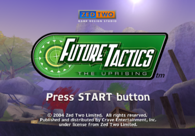 Future Tactics: The Uprising (PlayStation 2) screenshot: Title screen.