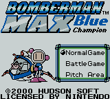 Bomberman Max: Blue Champion (Game Boy Color) screenshot: Title screen