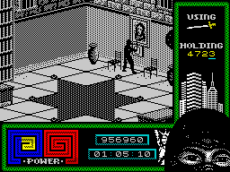 Last Ninja 2: Back with a Vengeance (ZX Spectrum) screenshot: The <i>Shogun</i> is near: recalling the precious code to open the safe.