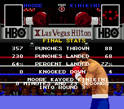 Boxing Legends of the Ring (Genesis) screenshot: Final fight results