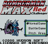 Bomberman Max: Red Challenger (Game Boy Color) screenshot: Title screen