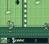 The Ren & Stimpy Show: Space Cadet Adventures (Game Boy) screenshot: I can spit at these enemies to remove them.