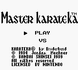 Master Karateka (Game Boy) screenshot: Title screen