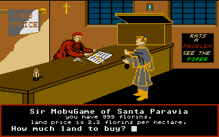 Santa Paravia and Fiumaccio (Atari ST) screenshot: Real estate market
