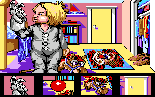 McGee (Amiga) screenshot: ...play with a rabbit...