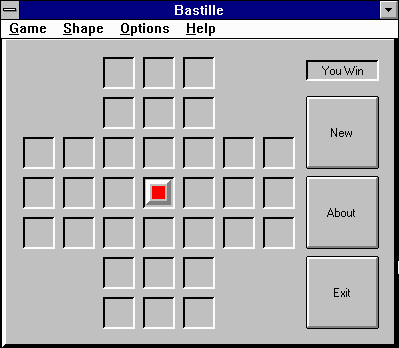 Brain Games For Windows (Windows 3.x) screenshot: Easiest puzzle solved! Just stay away from the Solitaire level, it's crazy.