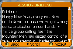 The Sum of All Fears (Game Boy Advance) screenshot: The mission briefing