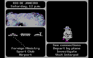 Where in the World Is Carmen Sandiego? (DOS) screenshot: Rio de Janeiro: Suspect fleeing