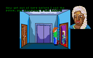 The Crackwell Legacy (Windows) screenshot: Rosangela needs to find a way to get into her neighbour's apartment.