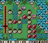 Bomberman Max: Blue Champion (Game Boy Color) screenshot: Revealing an upgrade after blasting a piece of meat