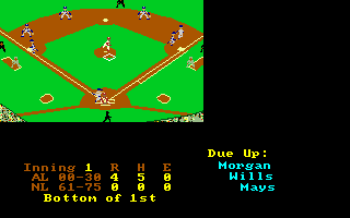 Earl Weaver Baseball (Amiga) screenshot: Bottom of 1st