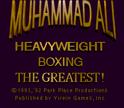 Muhammad Ali Heavyweight Boxing (Genesis) screenshot: Title screen