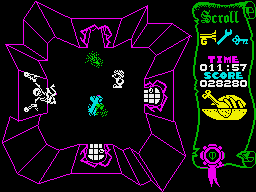 Atic Atac (ZX Spectrum) screenshot: Grave of protagonist.