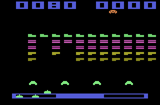 INV (Atari 2600) screenshot: Game in progress. There is the mother ship.