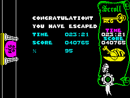 Atic Atac (ZX Spectrum) screenshot: Escape.