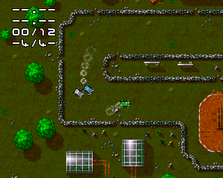 MAX Rally (Amiga) screenshot: Taking a corner