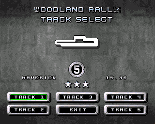 MAX Rally (Amiga) screenshot: Track selection