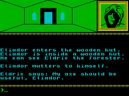 Runestone (ZX Spectrum) screenshot: Character interaction