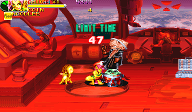 Battle Circuit (Arcade) screenshot: First fight against Dr. Saturn