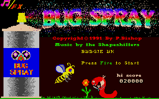 Bug Spray (Atari ST) screenshot: Title screen