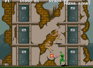 M.I.A.: Missing in Action (Arcade) screenshot: Here soldiers pour from all 6 doors