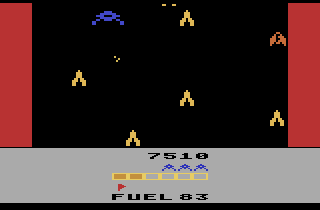 Caverns of Mars (Atari 2600) screenshot: I must avoid or shoot the missiles