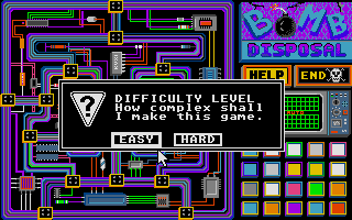 Bomb Disposal (Atari ST) screenshot: Time to select a difficulty level.
