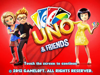 Uno & Friends (J2ME) screenshot: Title screen