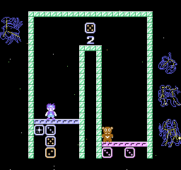 Palamedes II: Star Twinkles (NES) screenshot: The final countdown for a new block